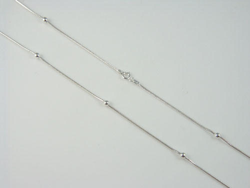 Silver Box Bead Necklaces