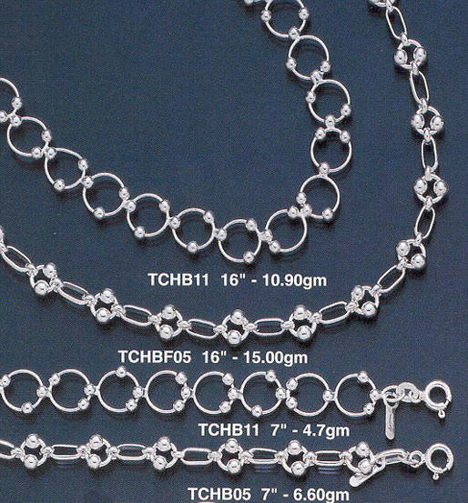 SIlver Fancy Circle Bead Chain