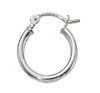 Small silver click down hoop earrings