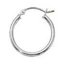 plain silver hoop earrings 3/4"